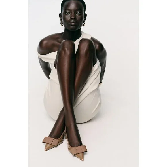 ZARA BOW SLINGBACK HEELS - Picture 3 of 7